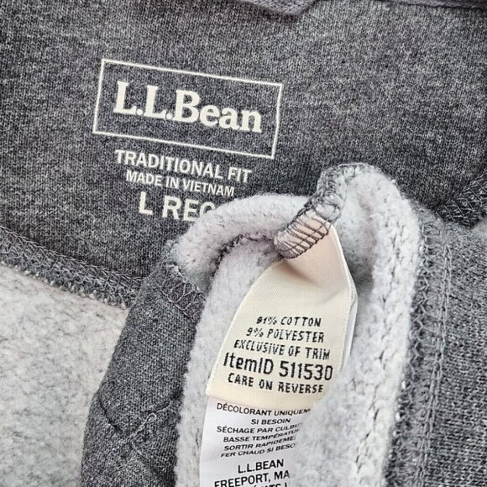 L.L.Bean Traditional Fit Sweater Men's Athletic Sweats Quarter-Zip Pullover Sz L - Picture 11 of 12